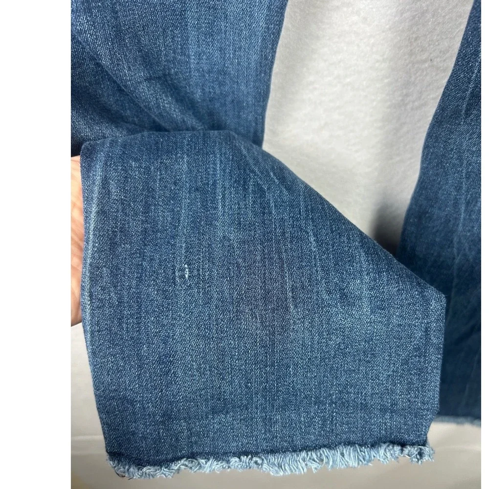 Seven7 Slim Fit Jeans Women 10 Blue Weekend Raw Hem Medium‎ Wash
